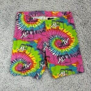 MTV Shorts Girls Large 10 12 Stretch Play Active Casual Basic Tie Dye Summer